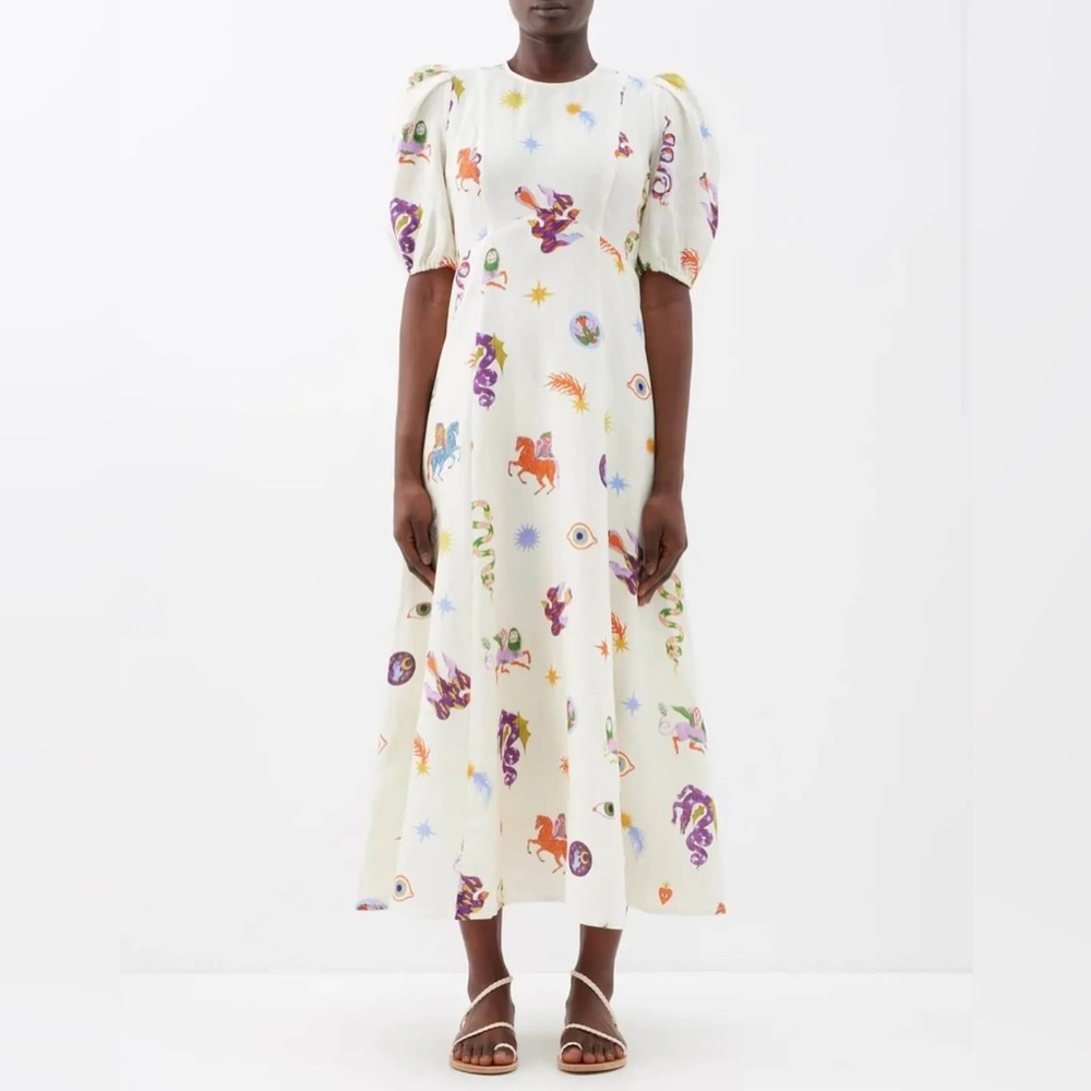 Alemais linen midi dress